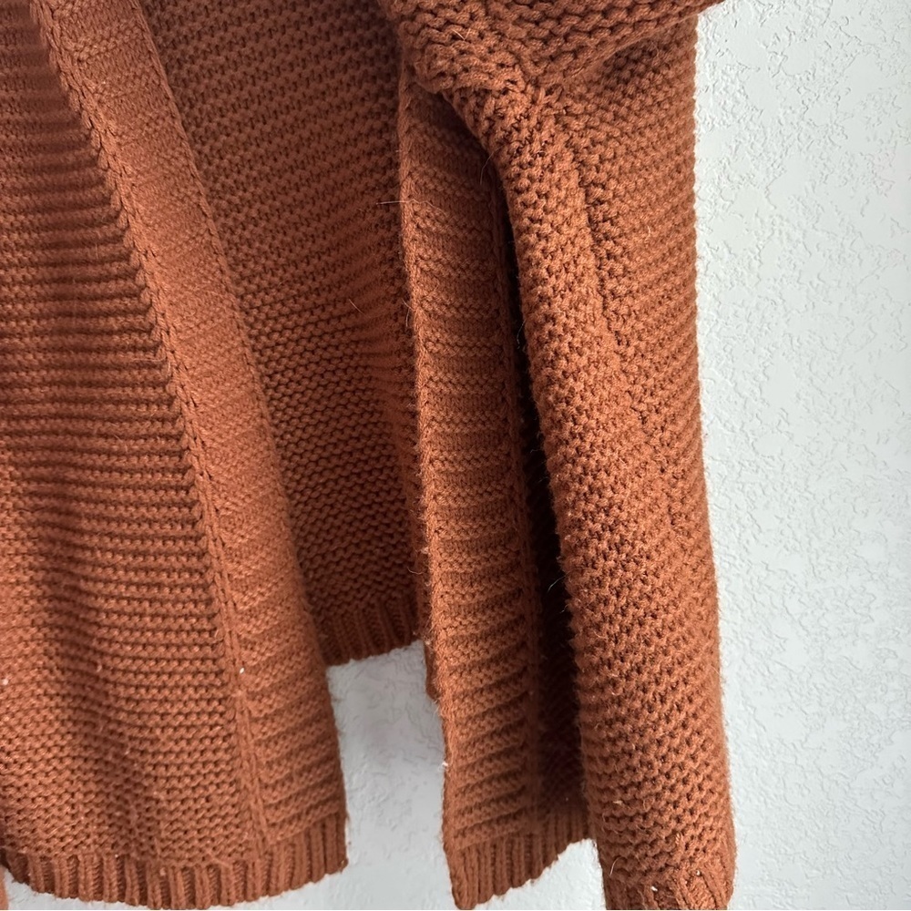 Alya Rust Orange Chunky Knit Open Cardigan - Picture 7 of 10